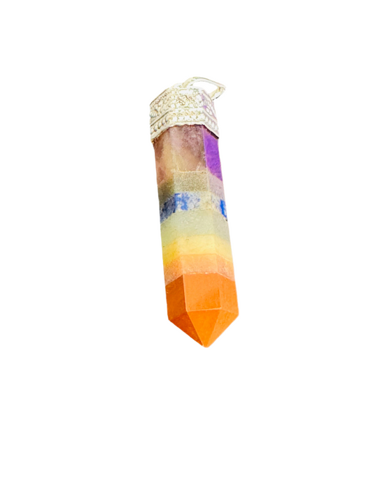 Chakra Layered Polished Point Pendant