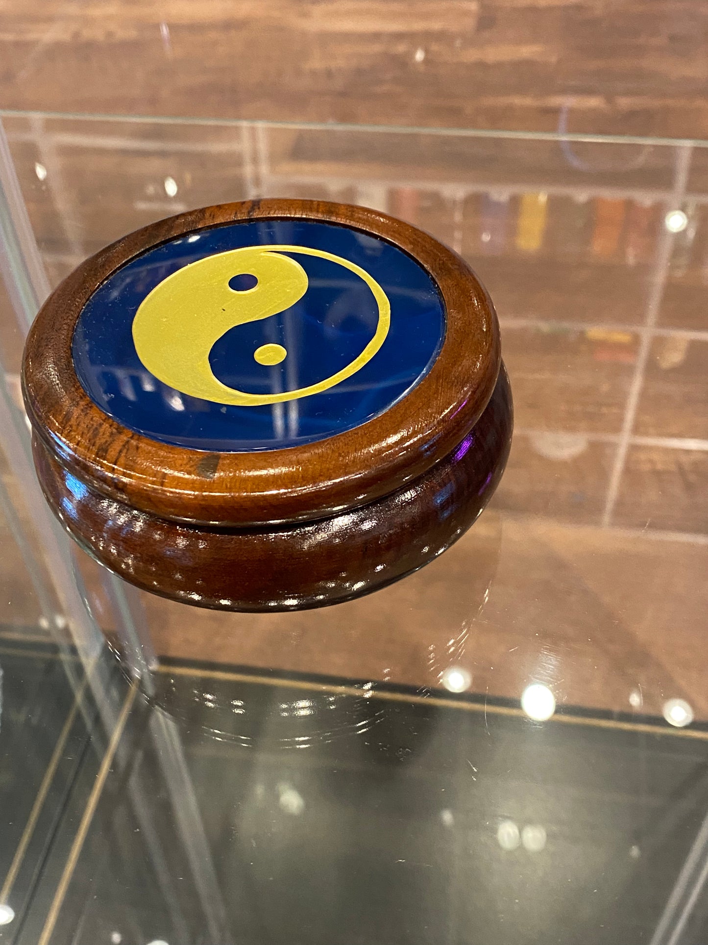 Engraved Yin-Yang Round Jewelry Storage Box