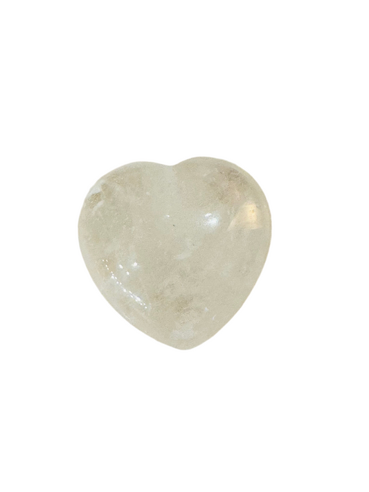 Milky Quartz Heart Pocket Size Hand Carved