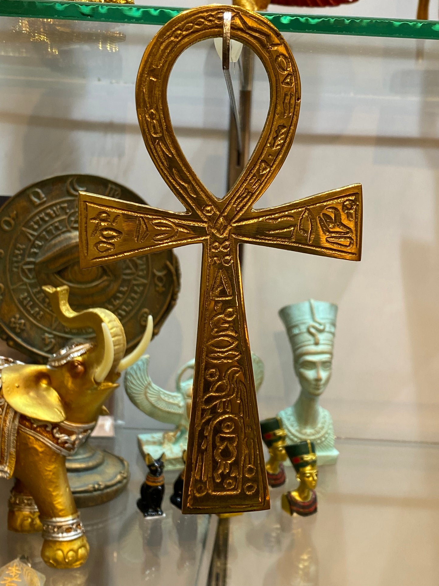 Brass Ankh Hanging Wall Ornament 6.5"