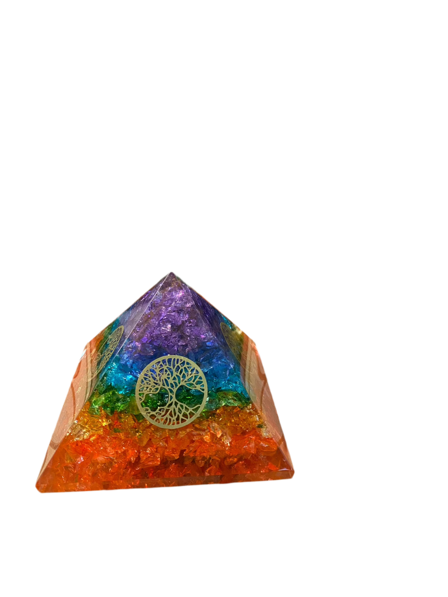 Seven Chakra Orgonite Pyramid Agate Chips