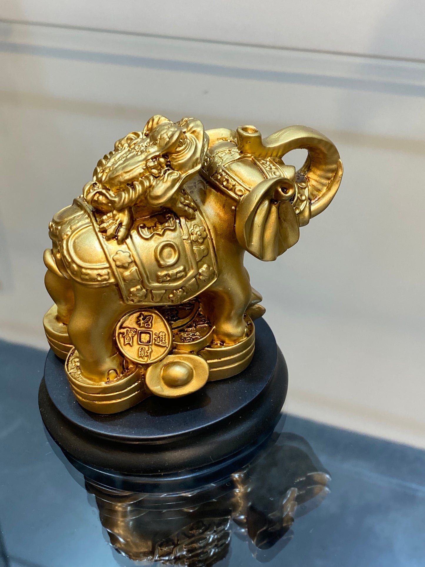 Feng Shui Frog with Elephant For Success, Victory, Leadership, Fortune, Wish Fulfillment