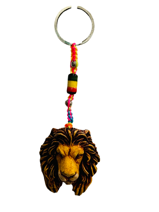 Lion Head Wild Animal Durepox Resin Figurine Keychain