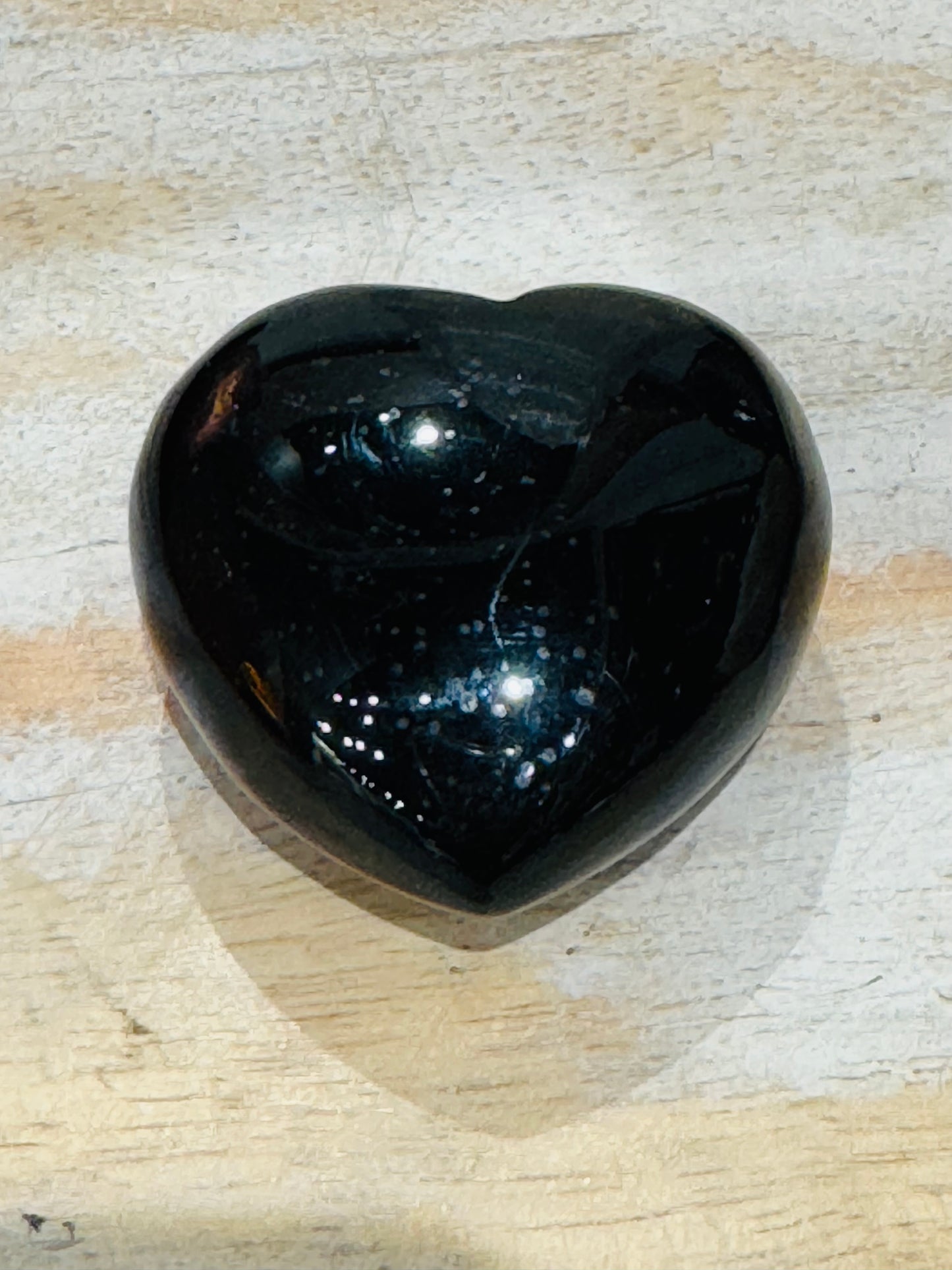 Shungite Hand Carved Polished Palm Stone Heart