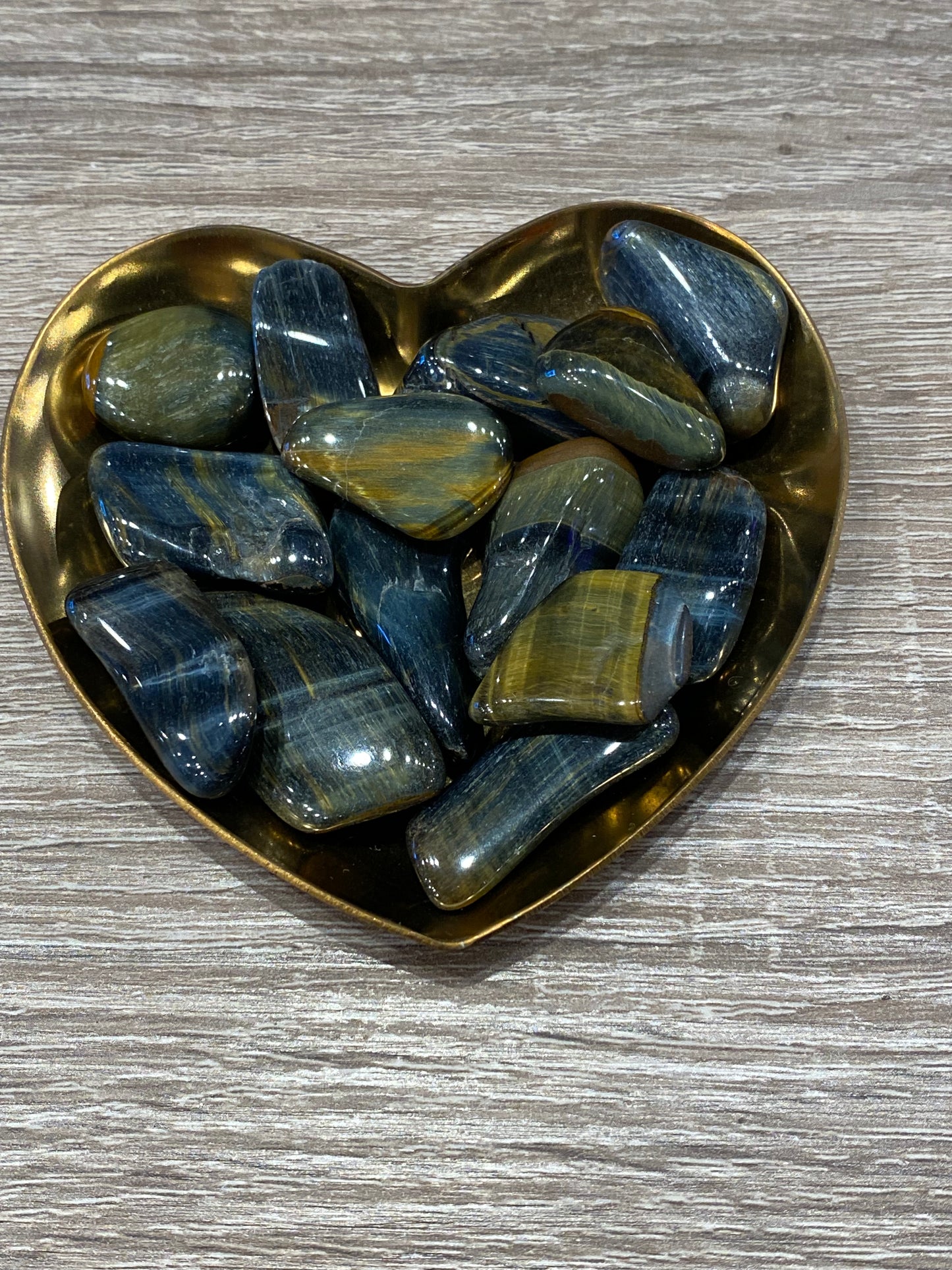 Blue Golden Tiger’s Eye Polished Tumbled Stone 1pc