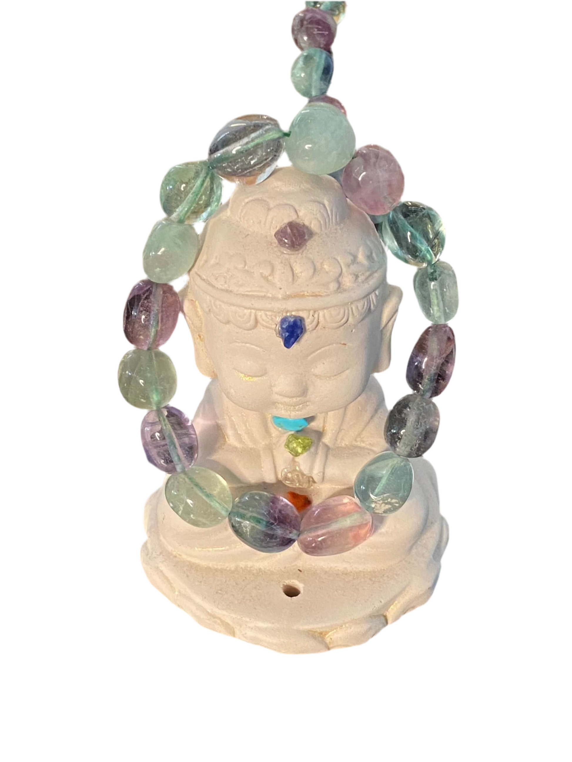 Rainbow Fluorite Round Tumbled Gemstone Bracelet