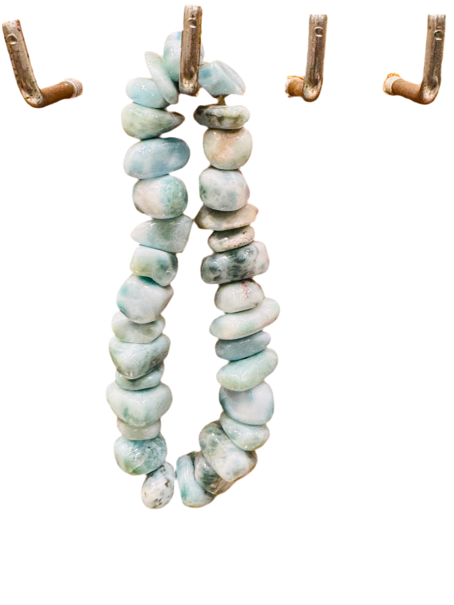 Larimar Chips Bracelet Free Form Beaded Tumbled