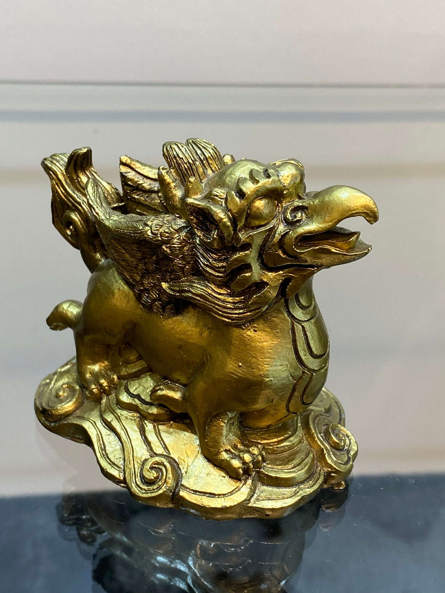 Feng Shui Golden Chinese Auspicious Gryphon Bird