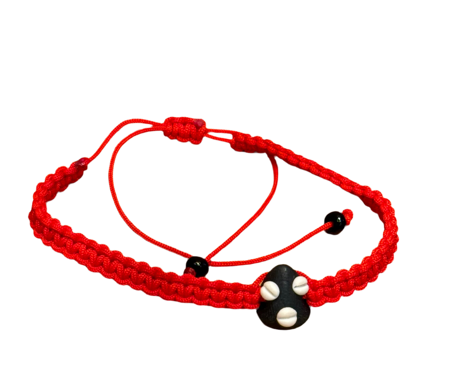 Orisha Yoruba Face Handmade Pull Tie Red String Braided Bracelet