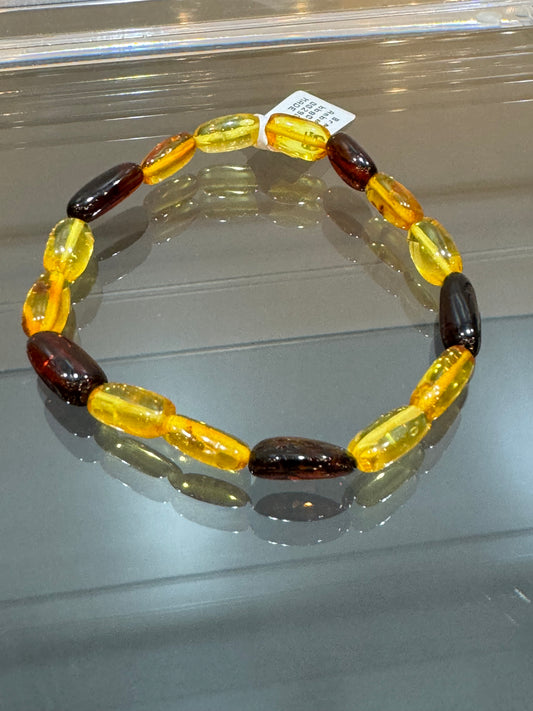 Multi Color Amber Tumbled Bracelet Grade A