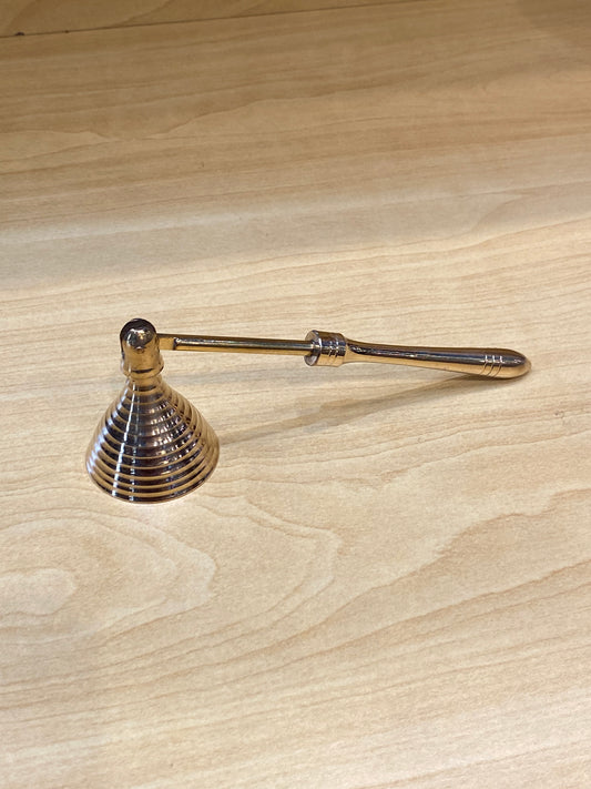 Mini Snuffer made of Brass with Handle. Spiral Design Gold Color