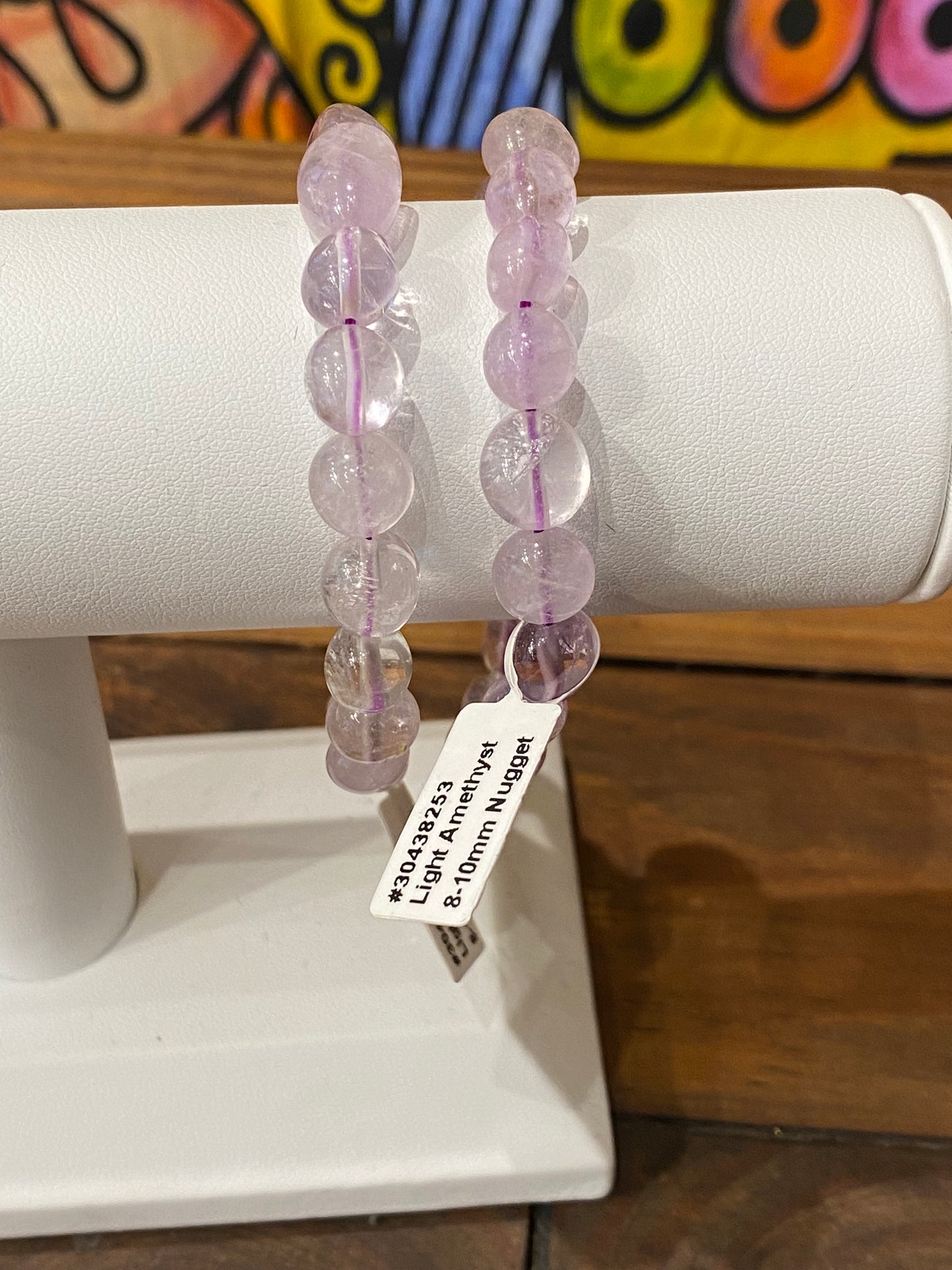 Amethyst Light Oval Nugget Bracelet (free-form bead stretch)