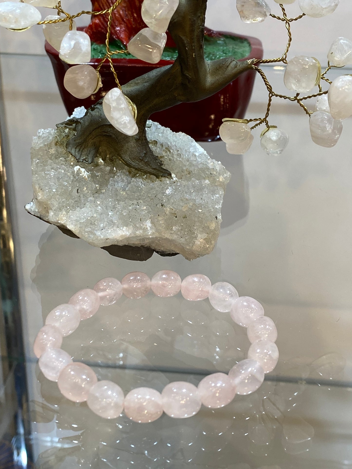 Rose Quartz Free-Form Bead Bracelet 8mm