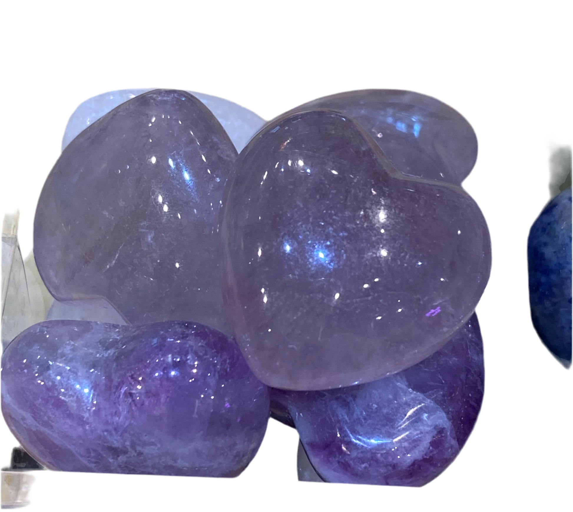 Amethyst Heart Polished Tumbled Dark Crystal, deep violet hues, tranquility, meditation companion.