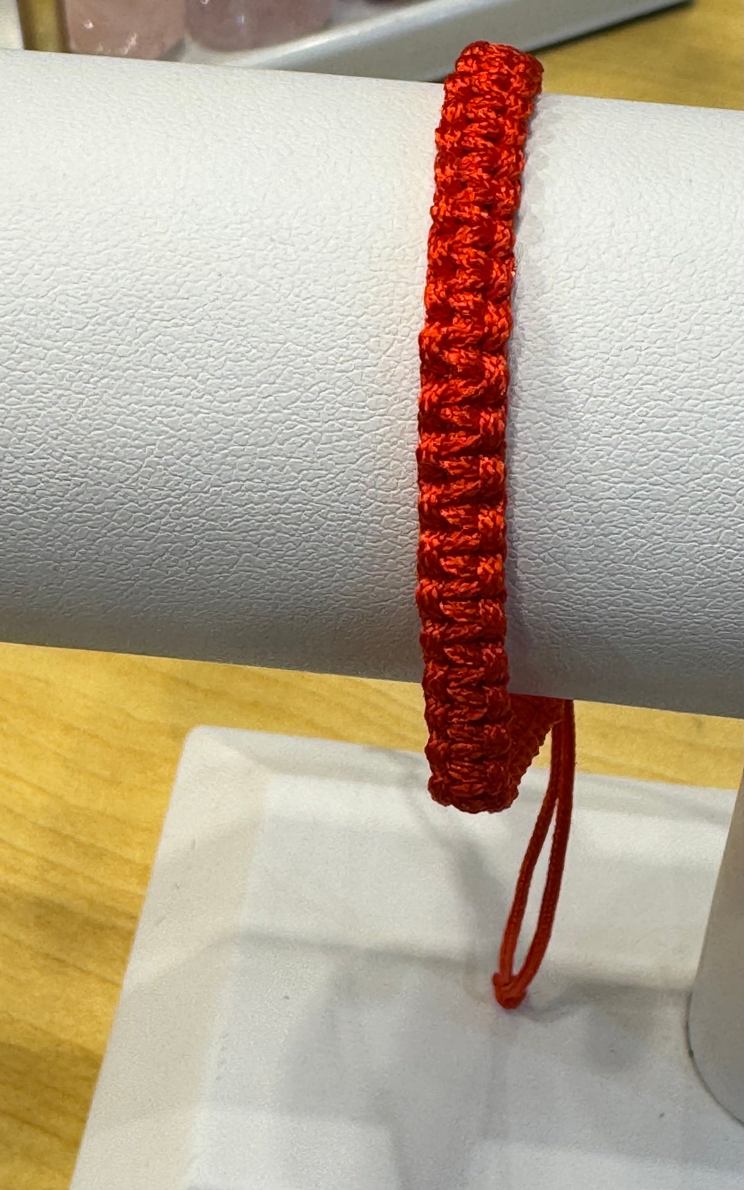 Red String Pull Tie Bracelet Plain