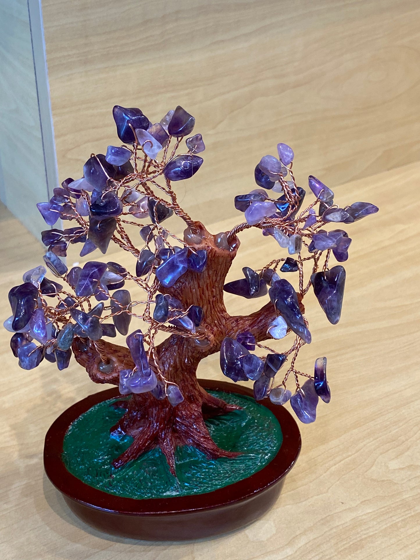 Feng Shui Bonsai Amethyst Tree In Red Tub