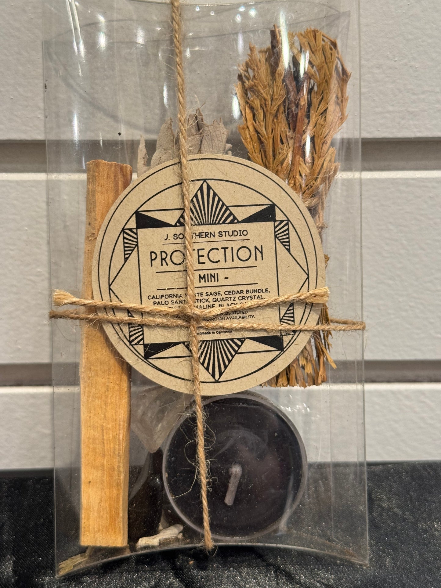 Mini Protection Ritual Kit Gift Set with Crystals and Candle