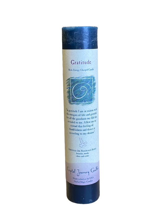 Crystal Journey Reiki Pillar Candle Gratitude