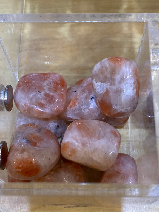 Orange Red Calcite Polished Tumbled Small Stone 1pc