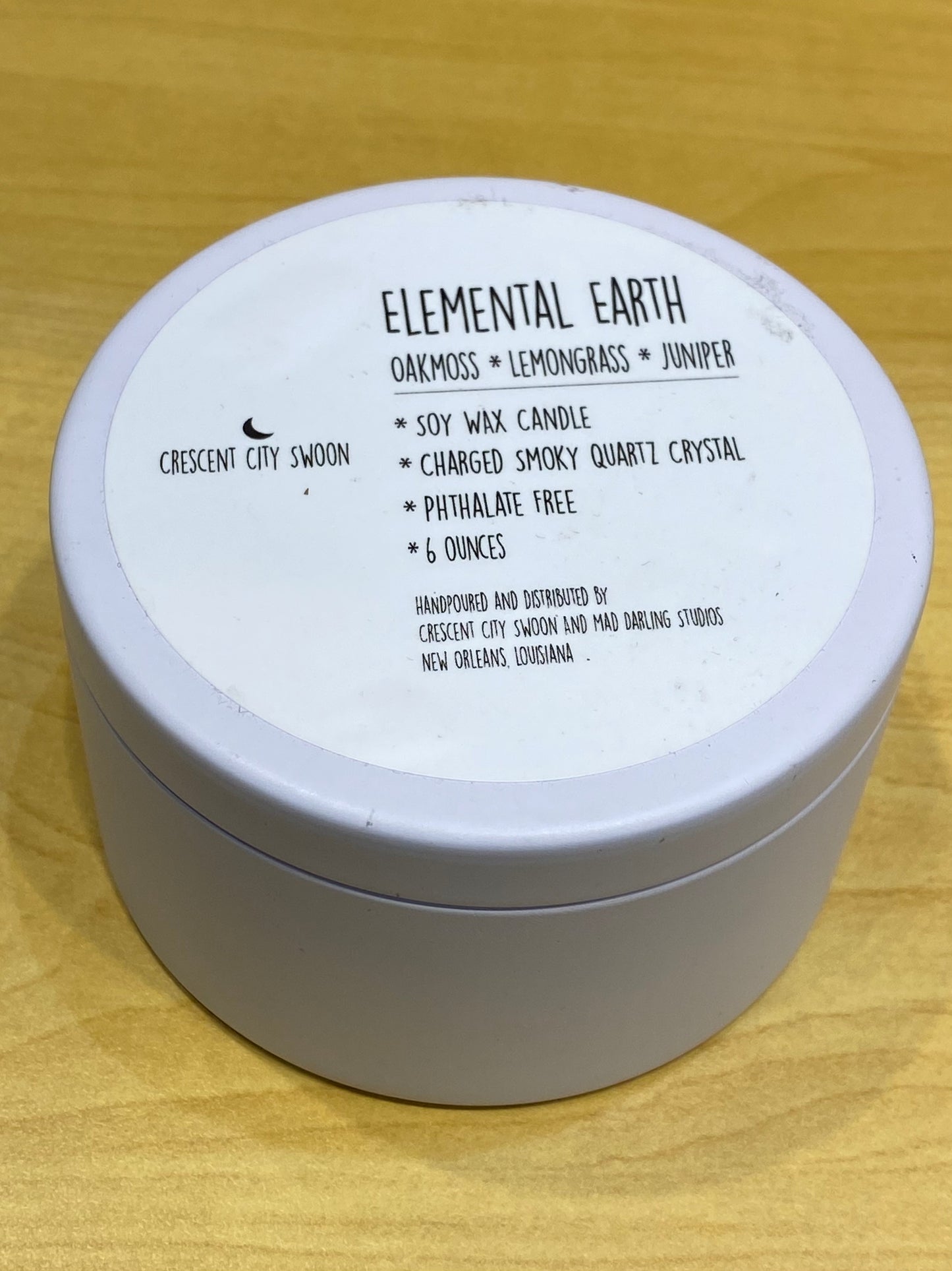 Cresent City Swoon Elemental Earth Oakmoss, Lemongrass, Calendula Flowers and Juniper Soy Wax Candle