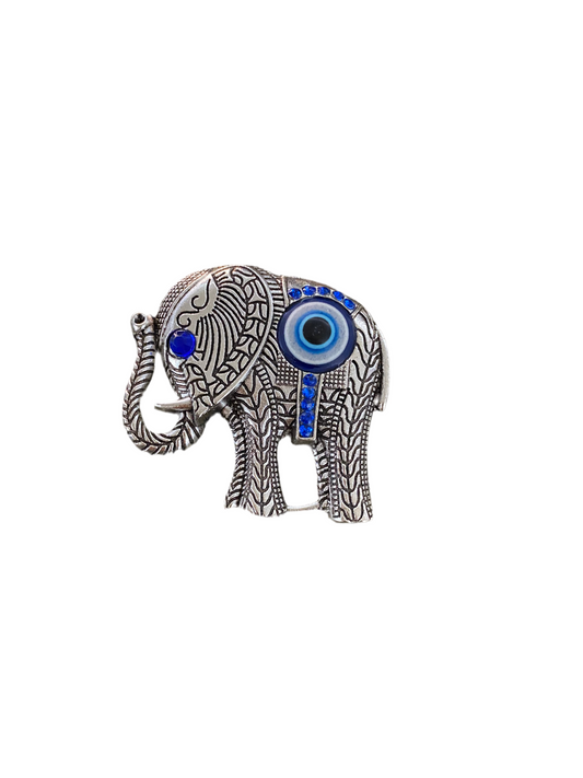 India Elephant Blue Stone Evil Eye Magnet