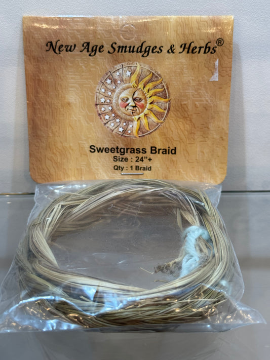 New Age Smudges & Herbs Sweetgrass Braid 24" Packaged