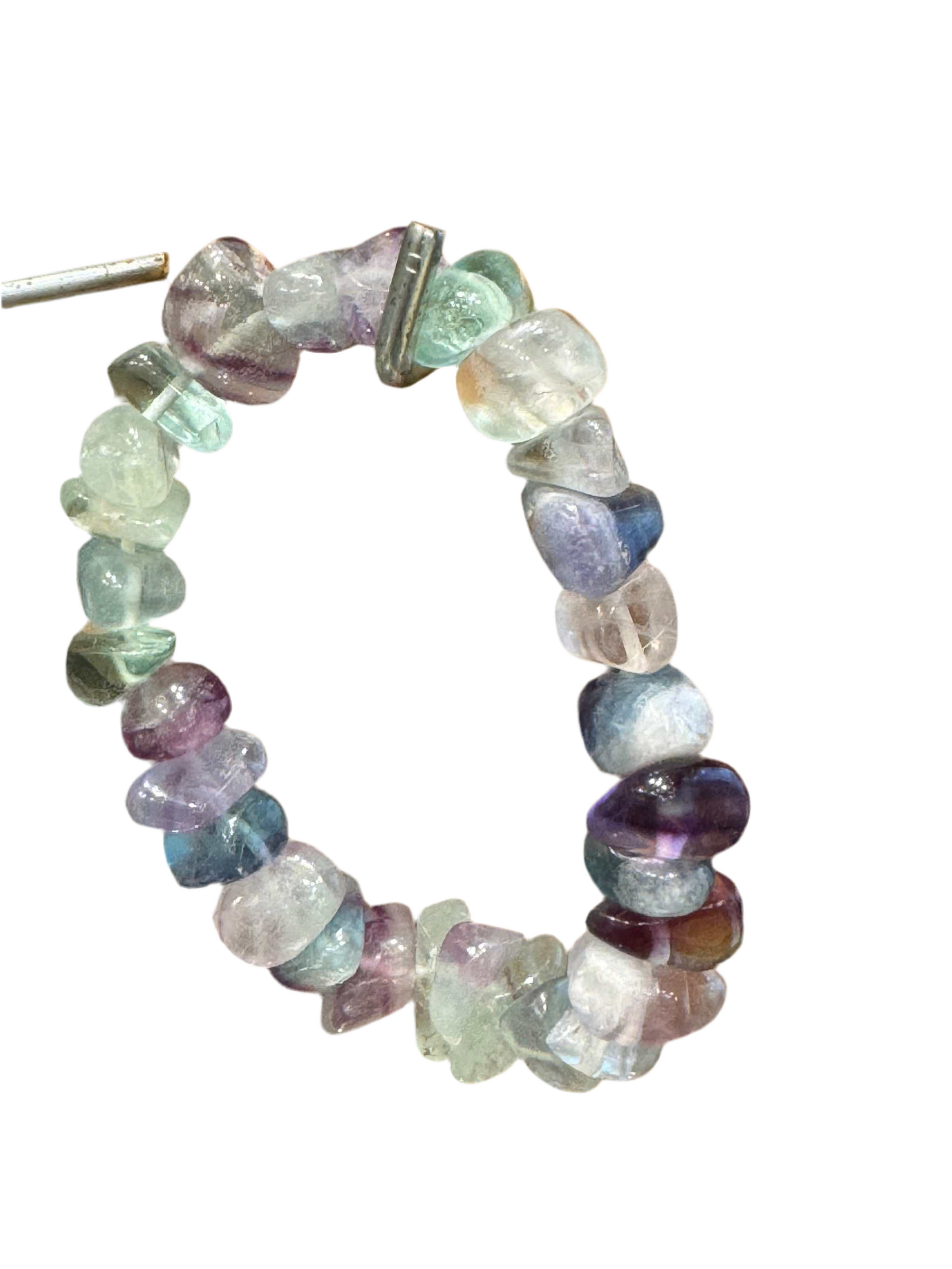 Rainbow Fluorite Tumbled Bracelet 