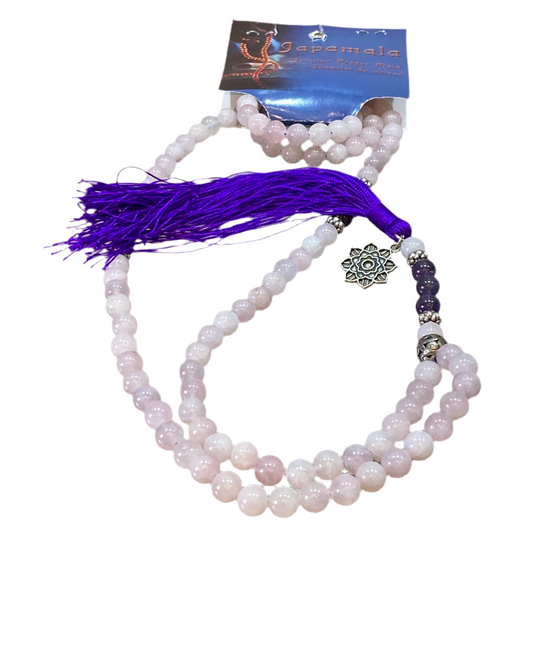 Rose Quartz and Amethyst Prayer Mala 