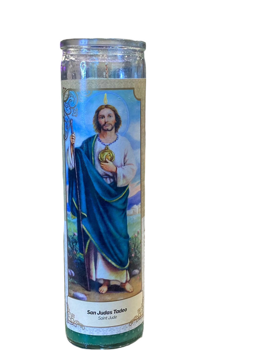 San Judas Tadeo 7 Day Green Candle for protection, miracles, and guidance