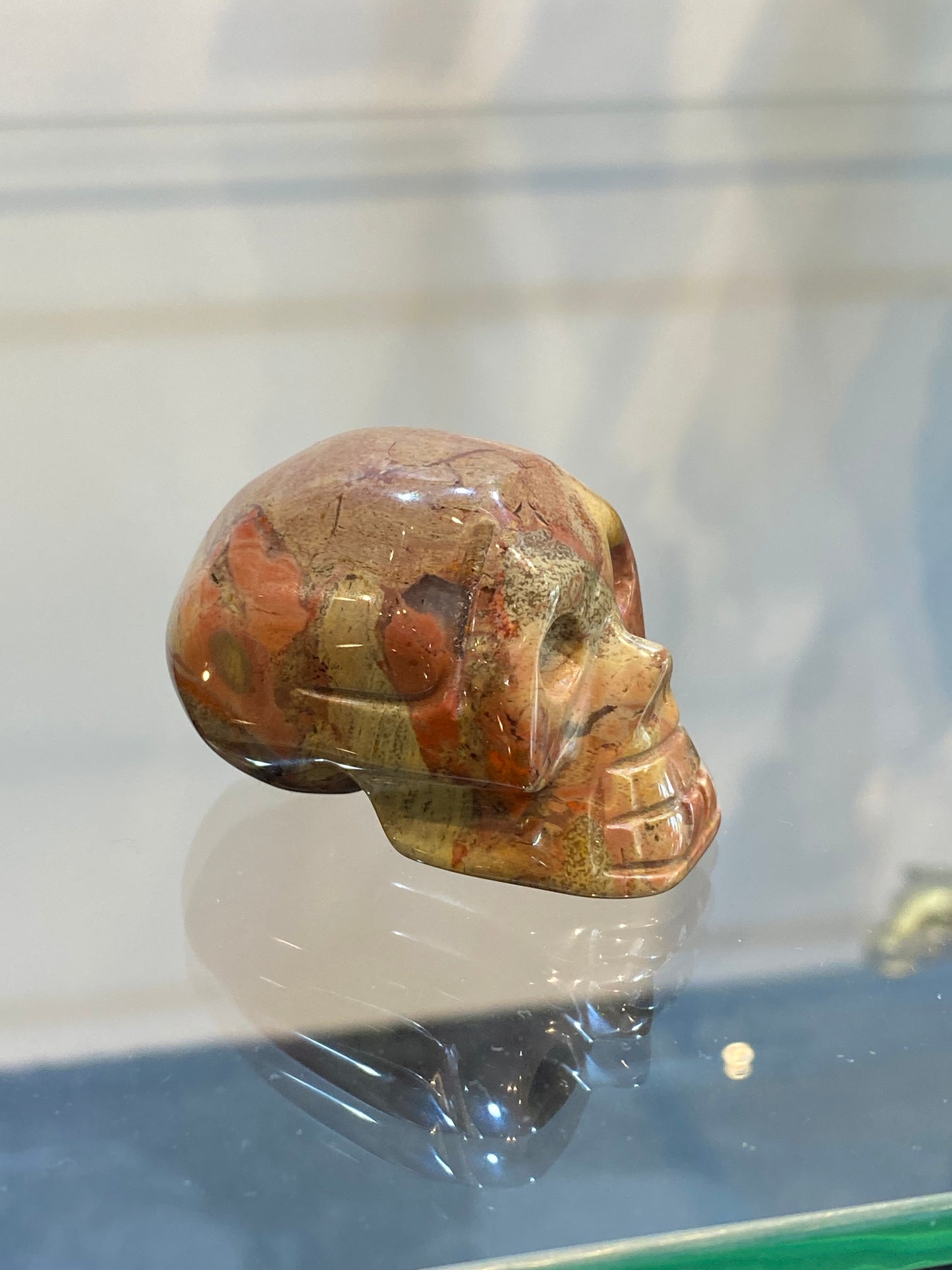 Polished Hand Carved Jasper Gemstone Crystal Skull Head Small