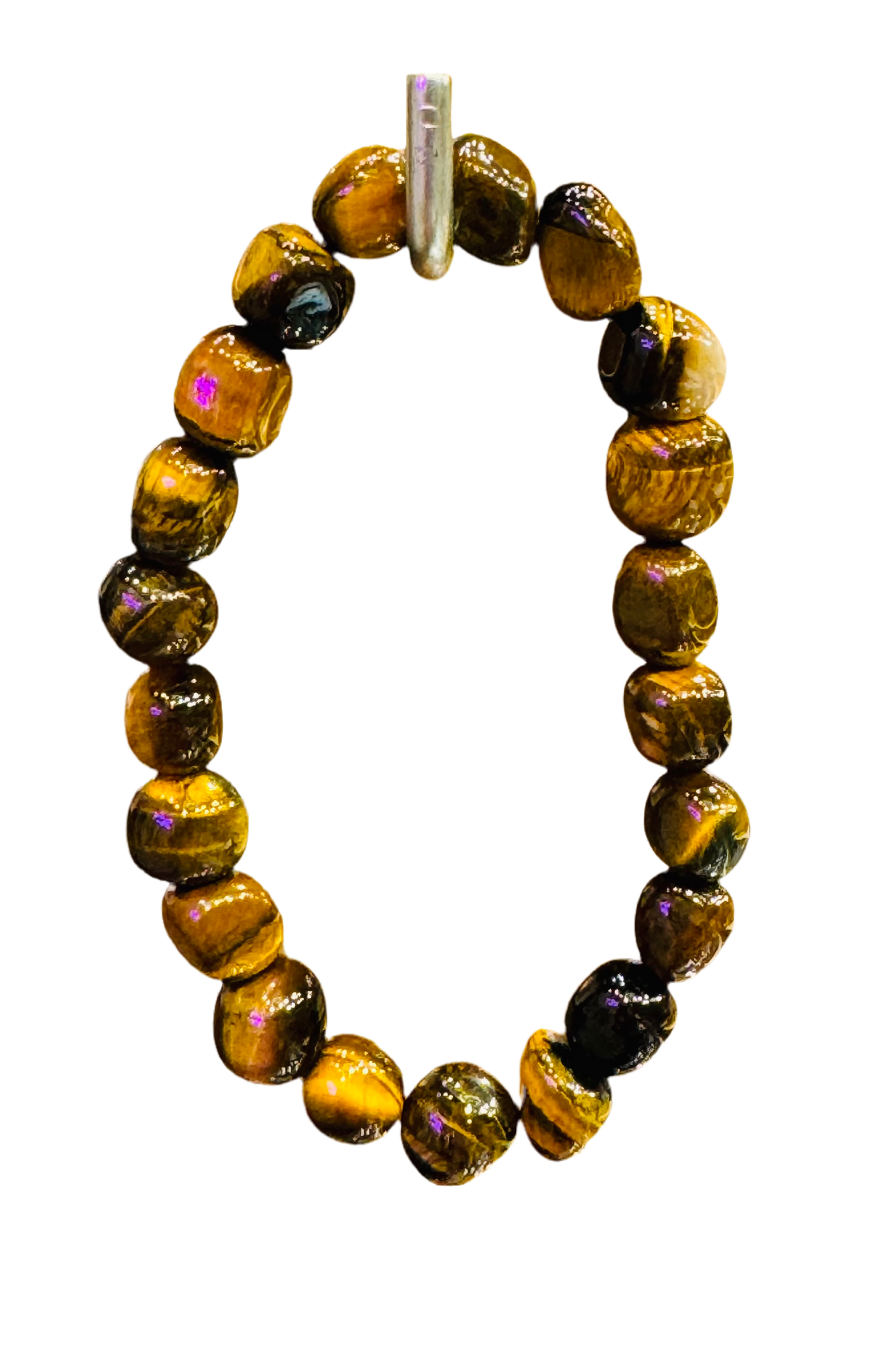 Tiger Eye Pebble Beaded Faceted Bracelet 6mm