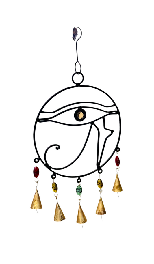 Handmade Eye Of Horus Cast Iron Wind Chime