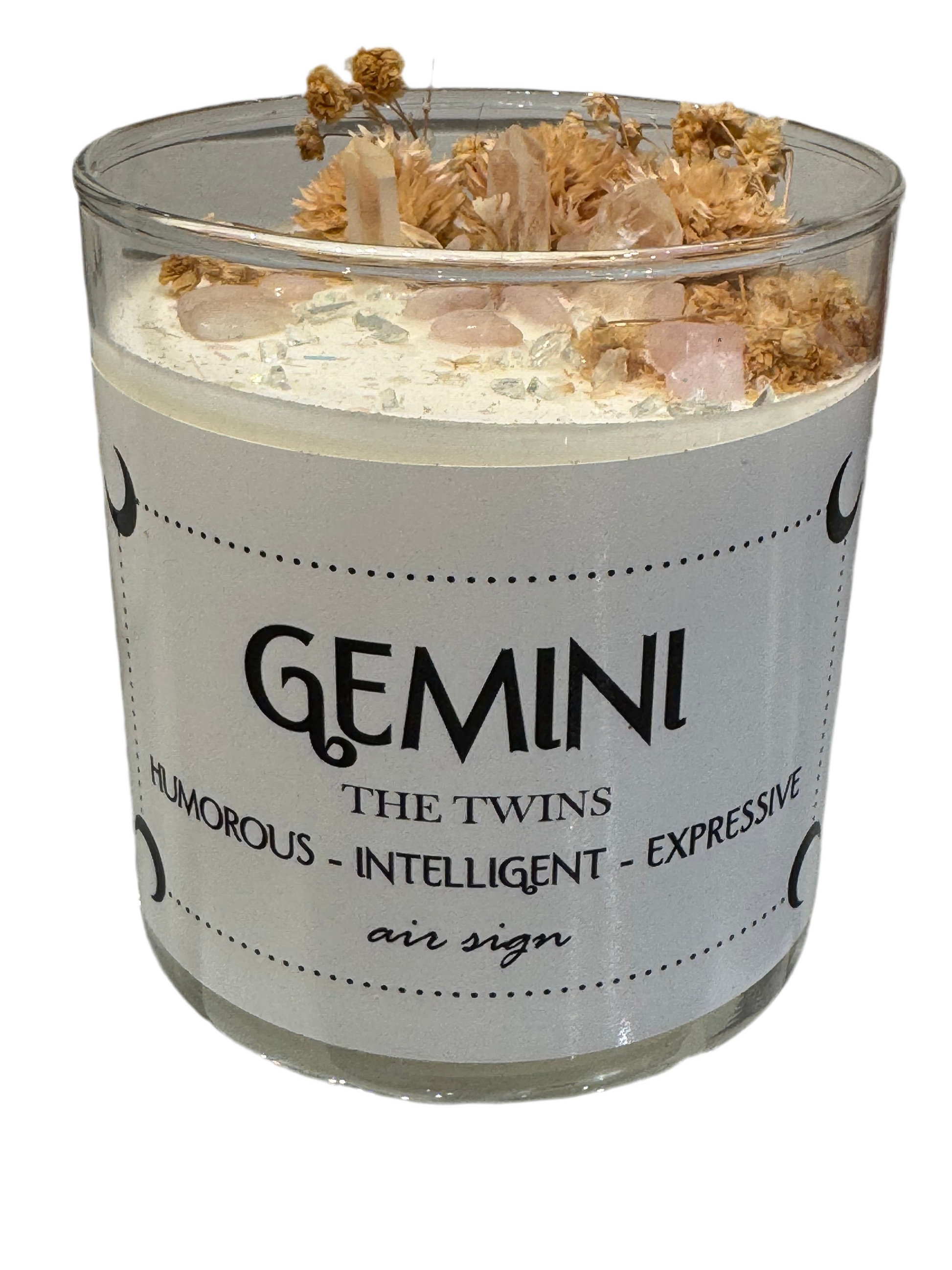 Gemini Zodiac Soy Wax Crystal Candle