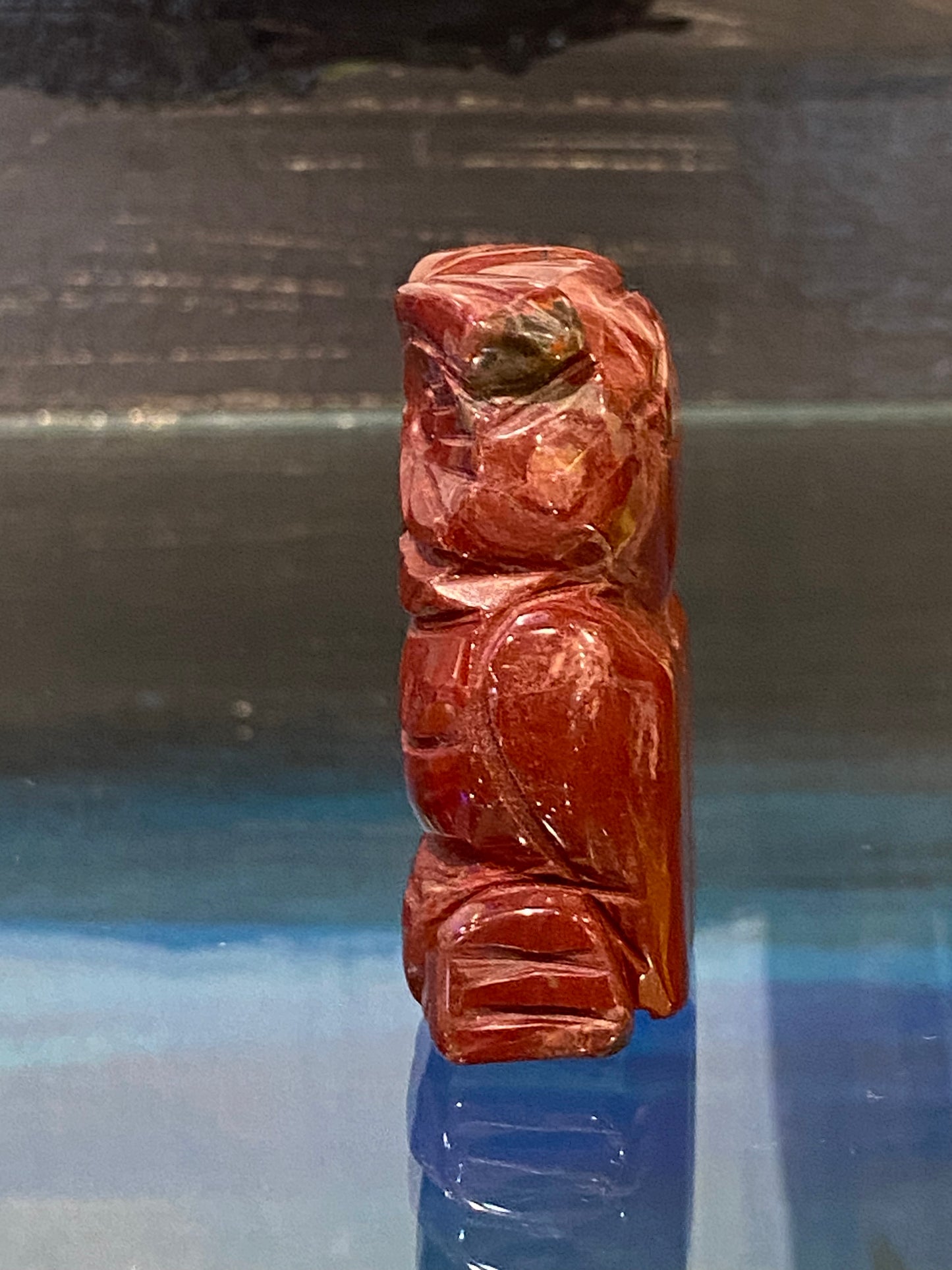 Red Jasper Polished Hand Carved Owl