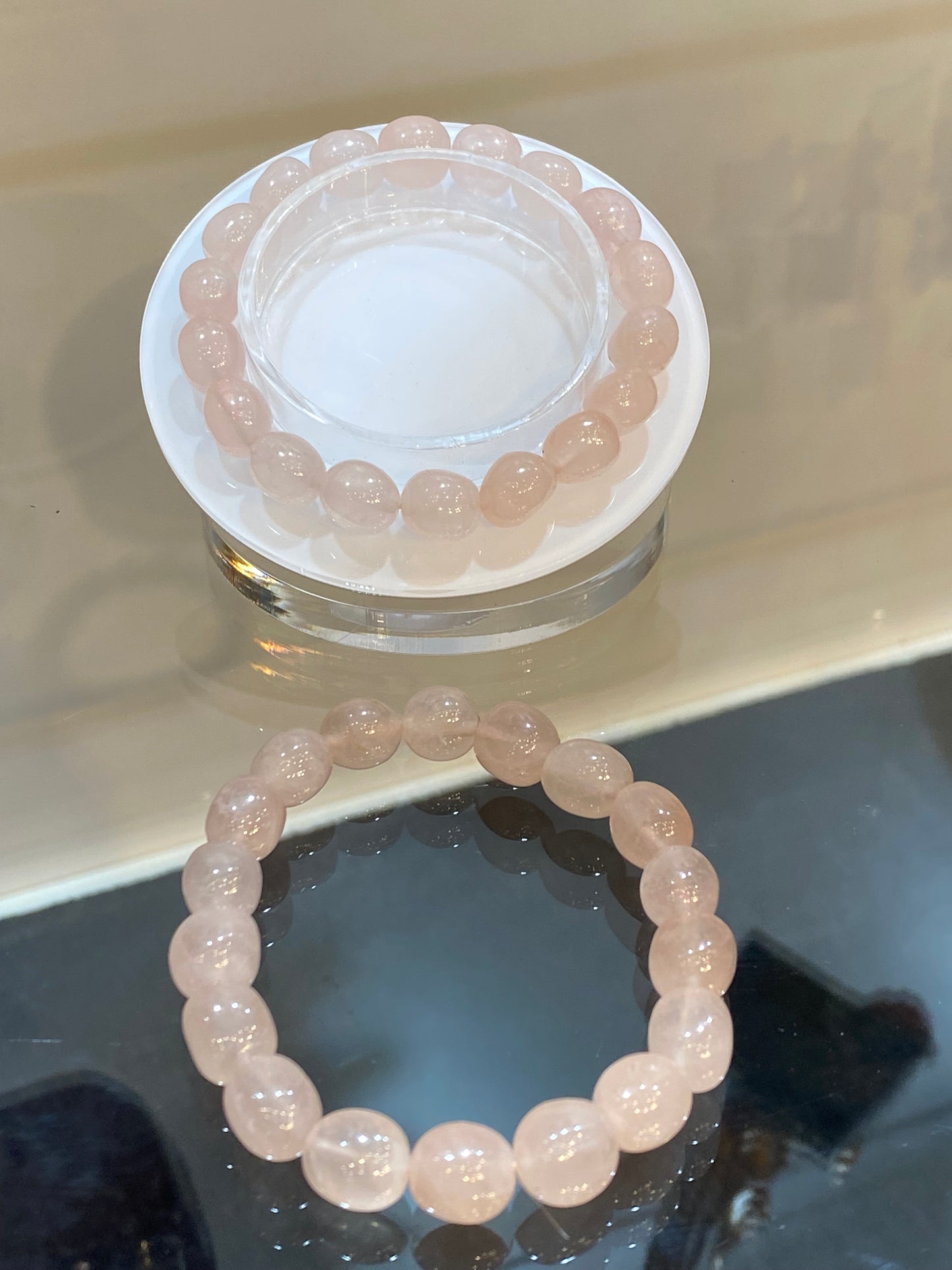 Rose Quartz Free-Form Bead Bracelet 8mm