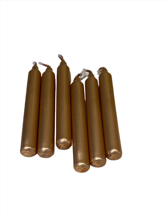 Gold Painted Candles 6pcs