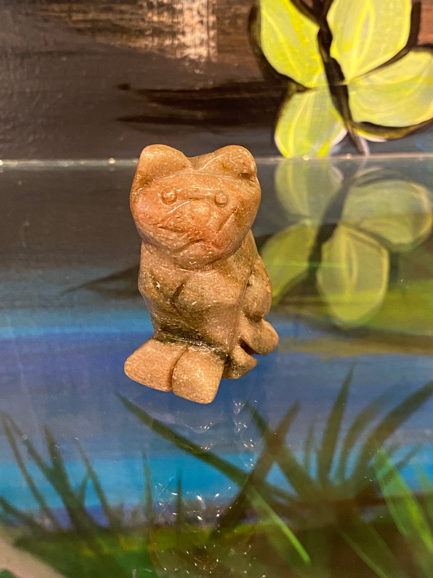 Gemstone Cat Spirit Animal Hand Carved