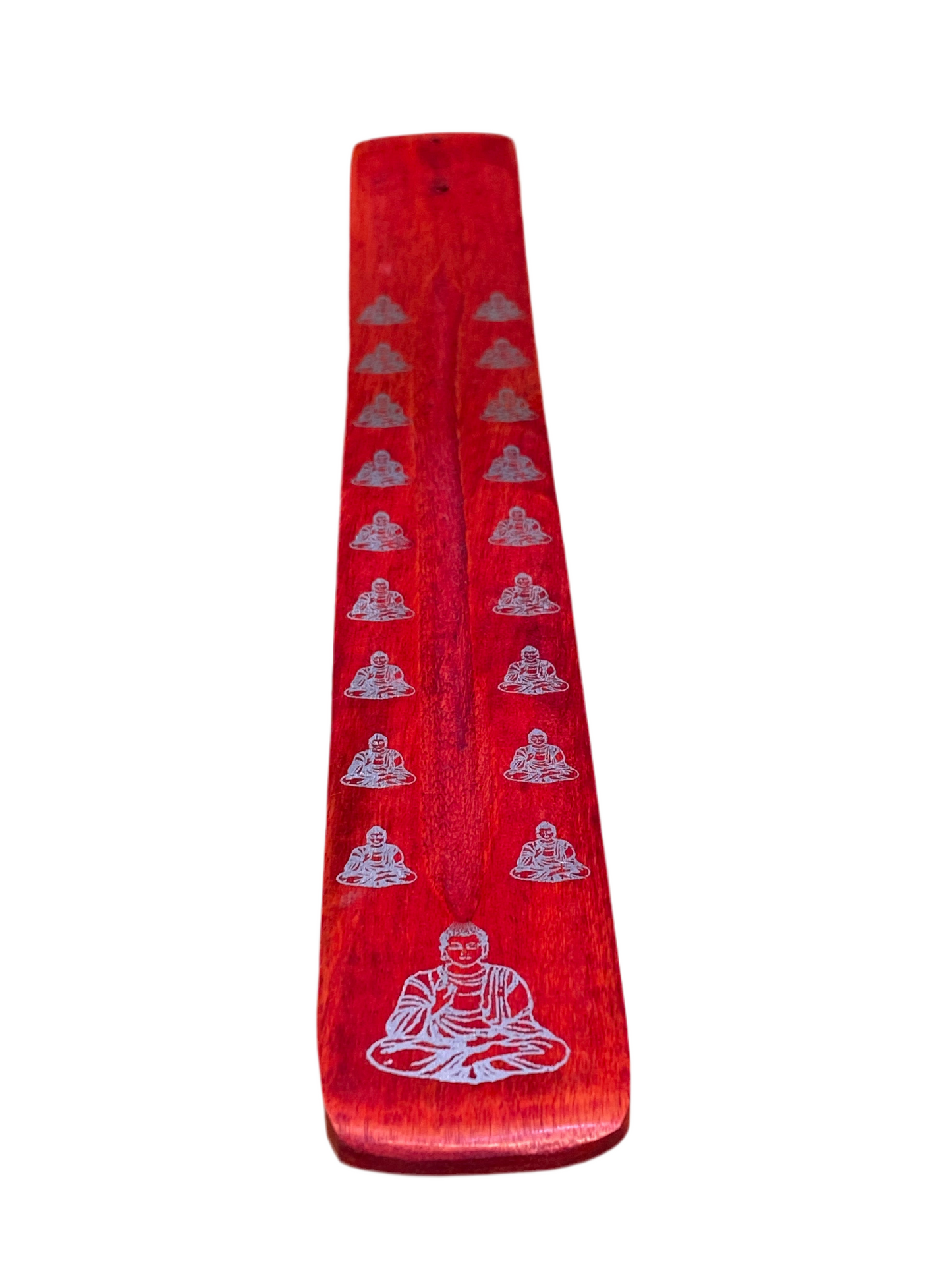 Wooden Incense Stick Holder Buddha Red