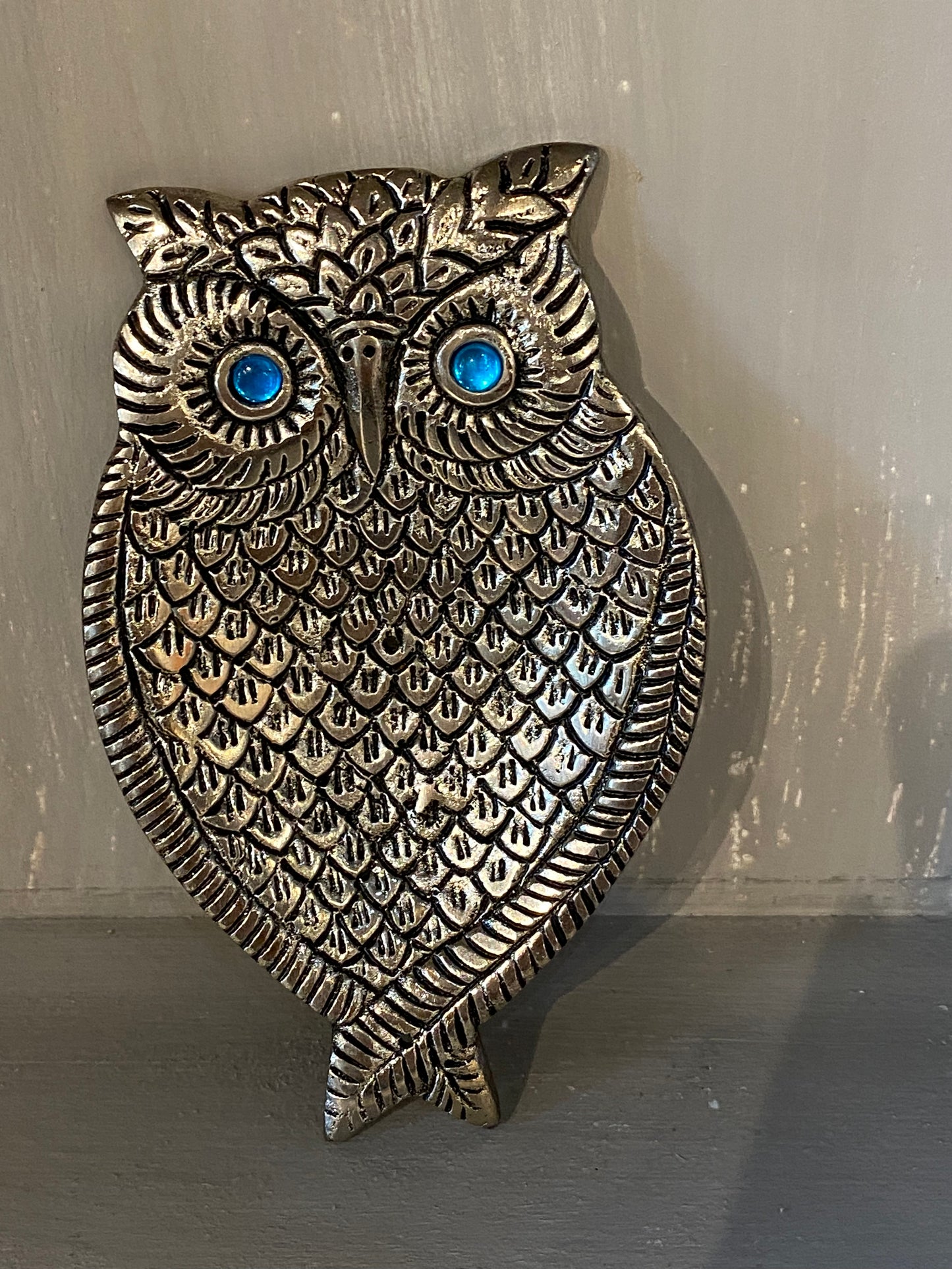 Silver Owl Aluminum Incense Burner