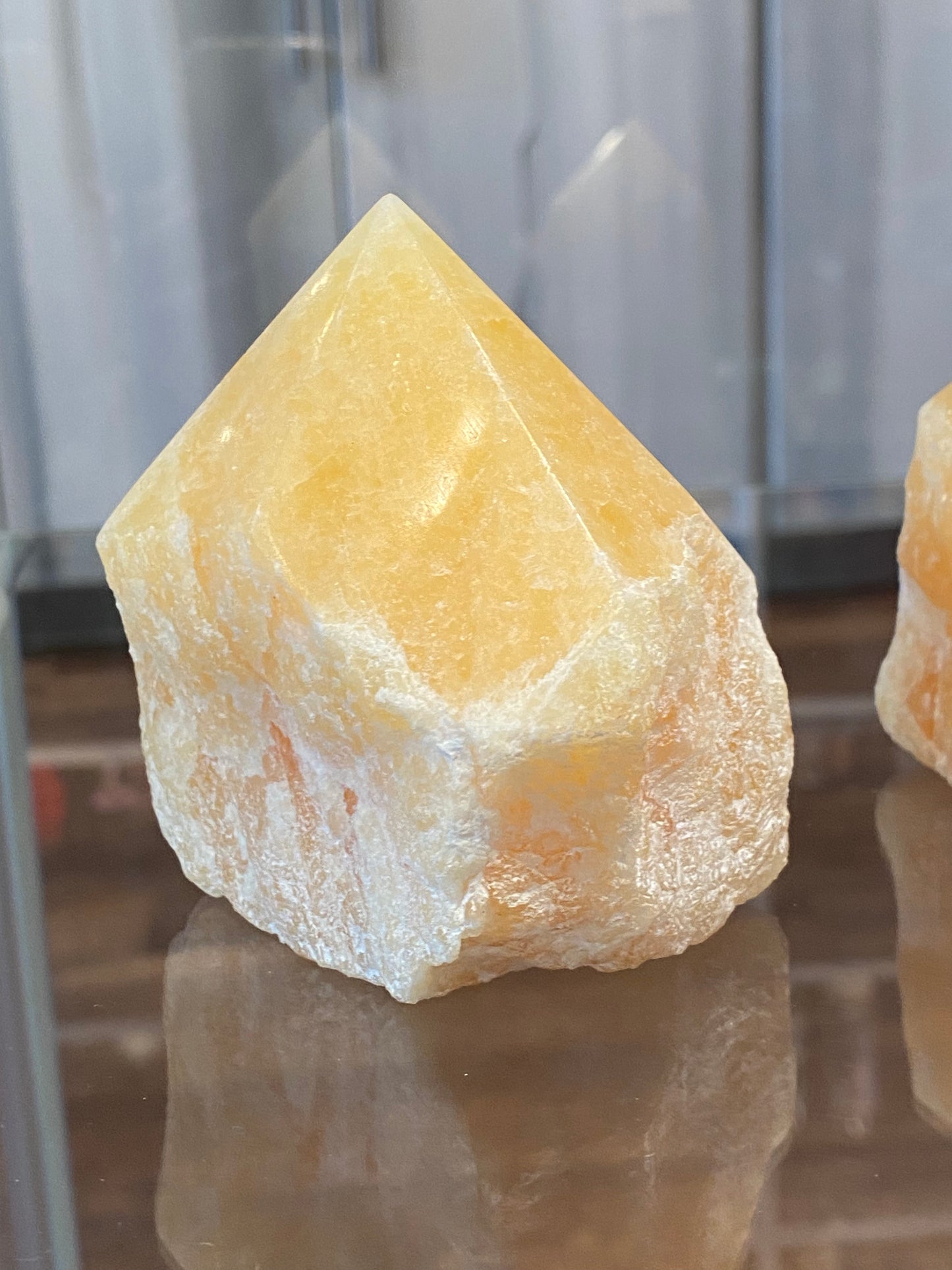 Orange Calcite Point Rough Crystal Stone