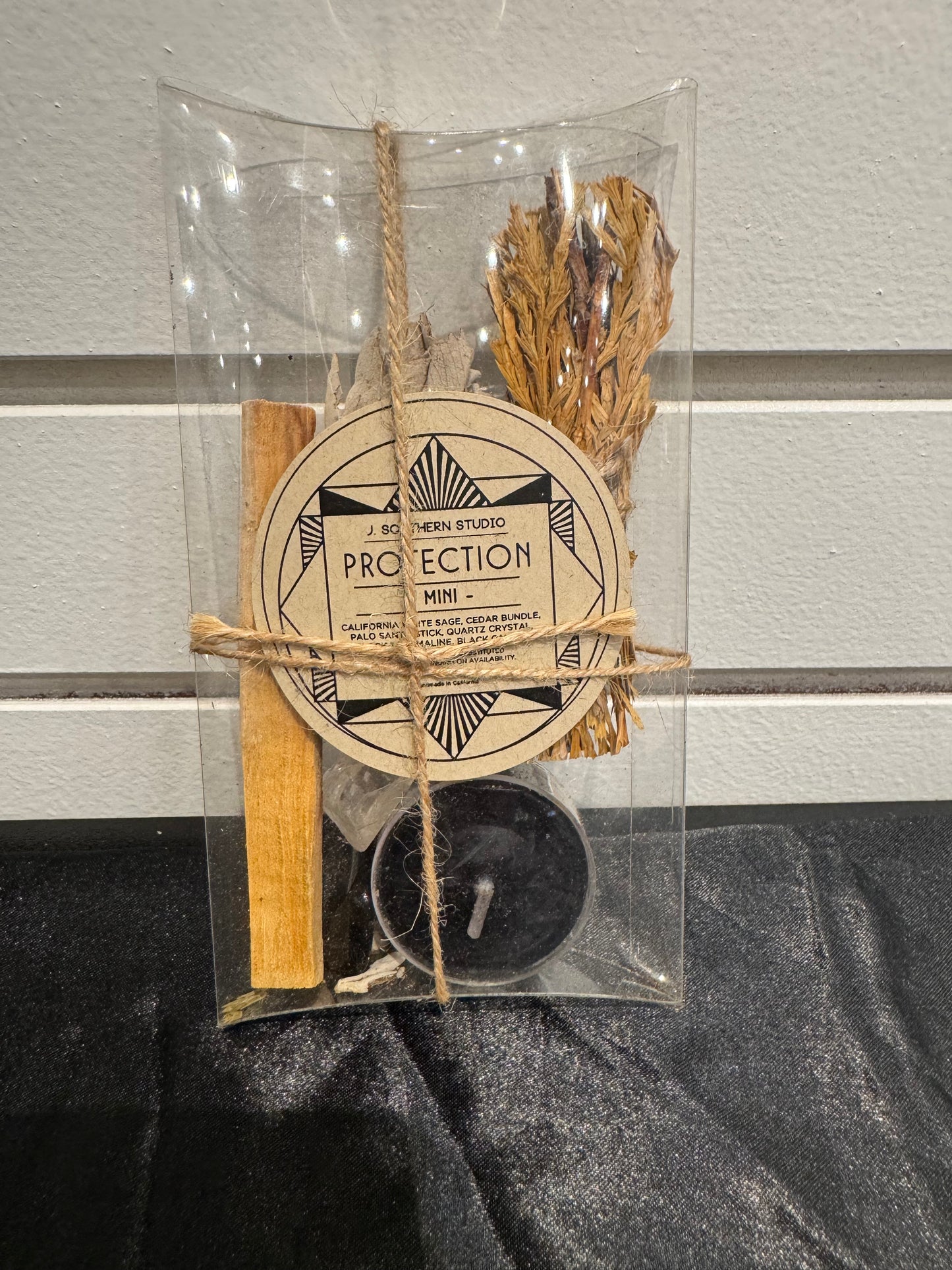 Mini Protection Ritual Kit Gift Set with Crystals and Candle