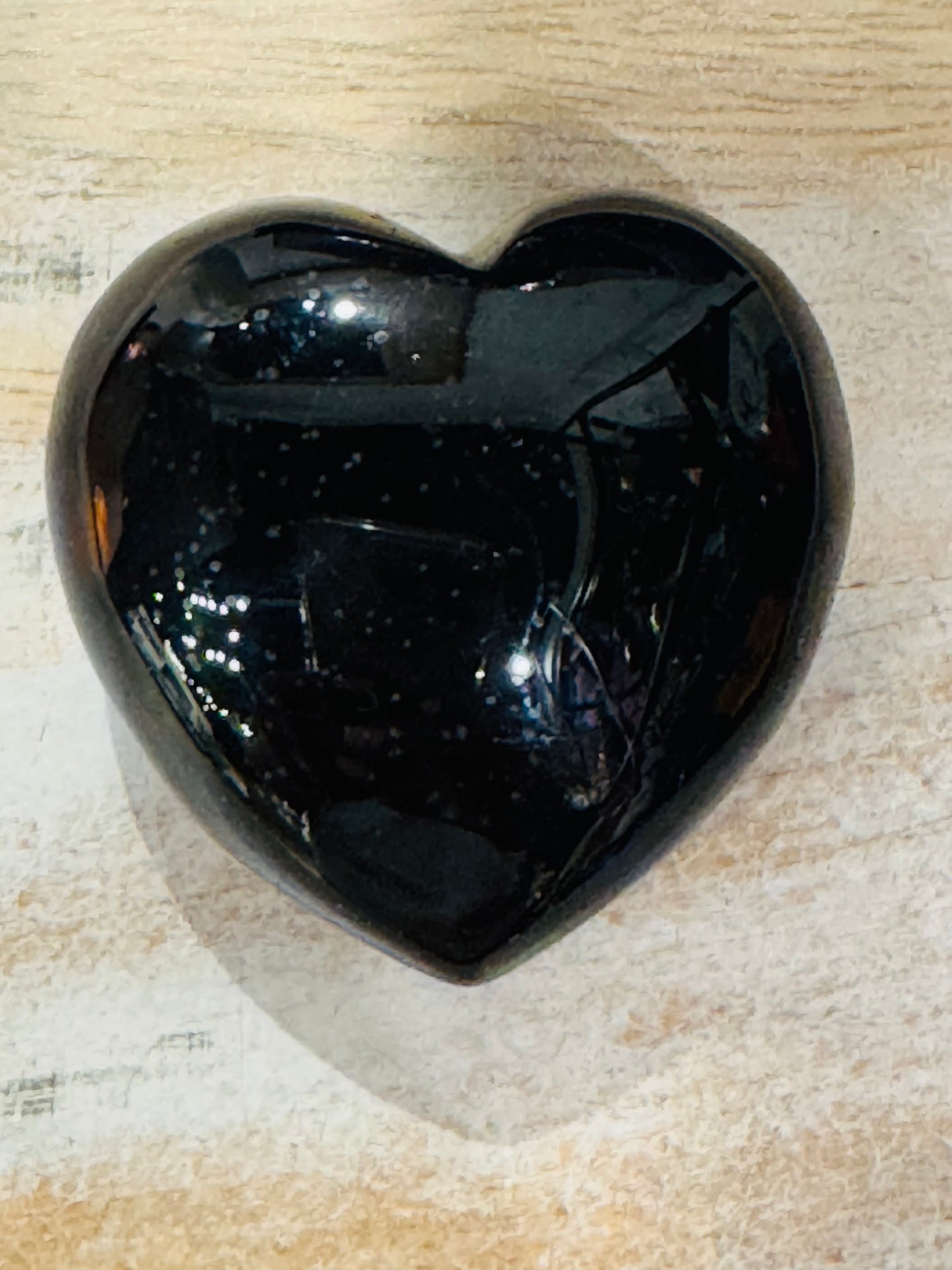 Shungite Hand Carved Polished Palm Stone Heart