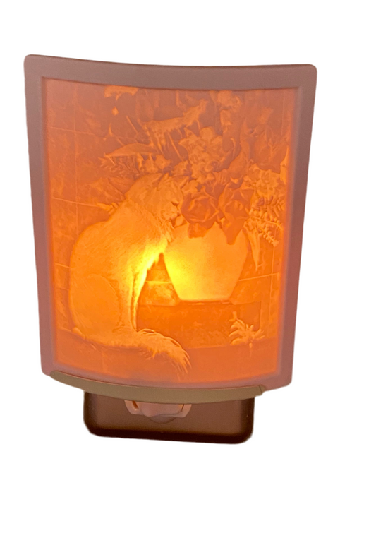 Kitten in the Flower Pot Lithophane Night Light