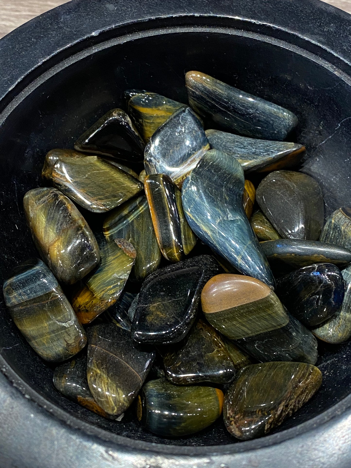 Blue Golden Tiger’s Eye Polished Tumbled Stone 1pc