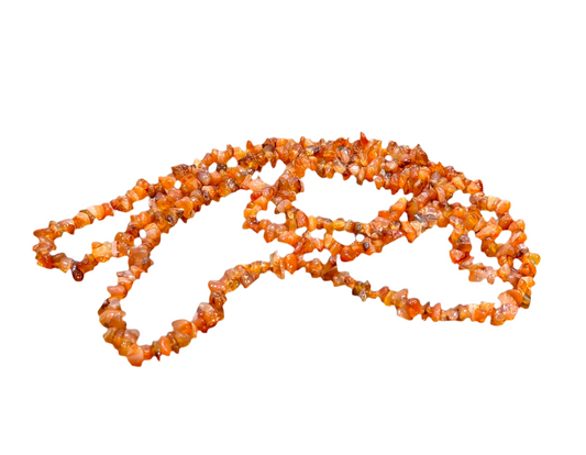 Carnelian Chip Long Necklace