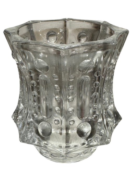 Antique Clear Glass Candle Holder