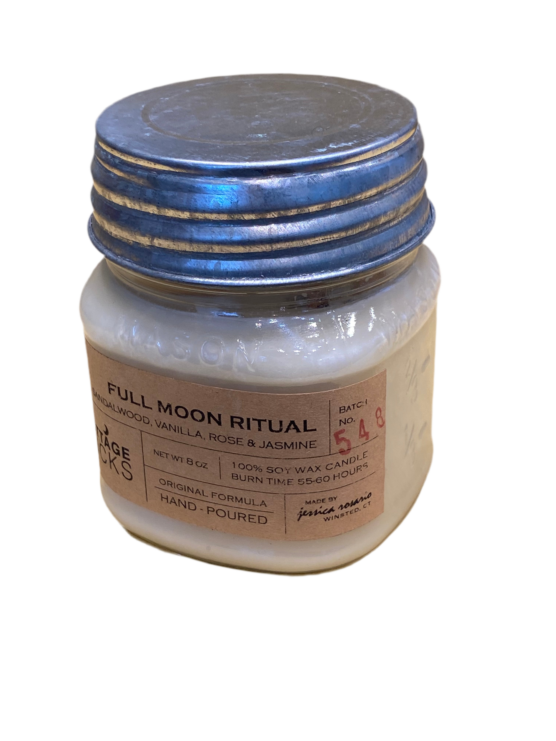 Full Moon Ritual Crystal Soy Candle