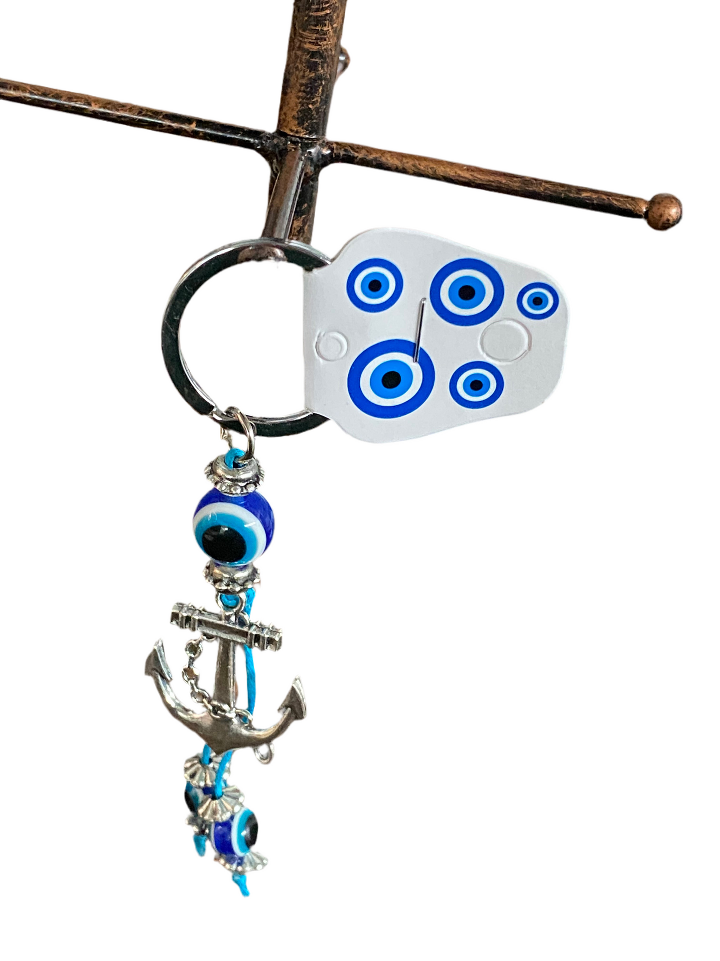 Evil Eye and Anchor Keychain