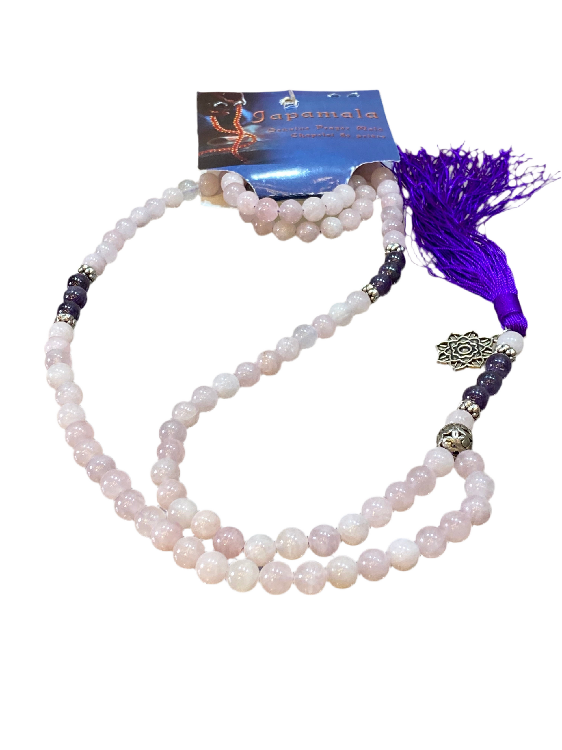 Rose Quartz and Amethyst Prayer Mala 