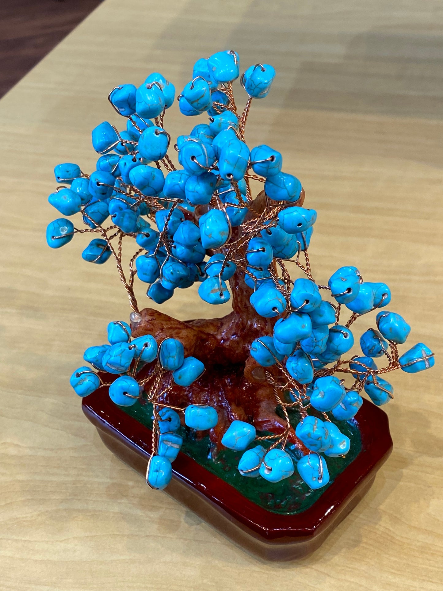 Bonsai Turquoise Tree In Red Tub